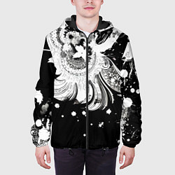 Куртка с капюшоном мужская Абстрактная экспрессивная композиция, цвет: 3D-черный — фото 2