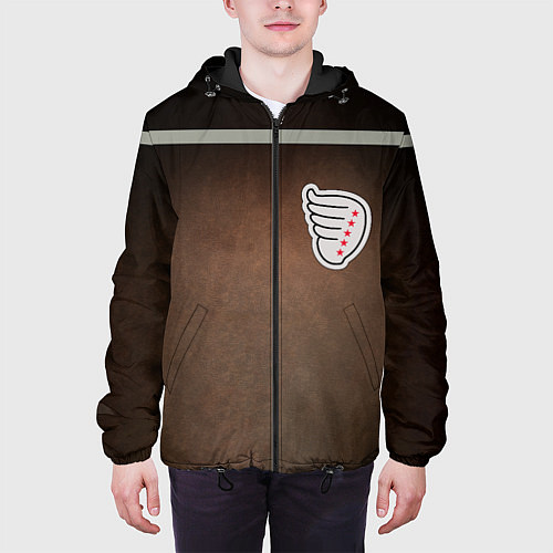 Мужская куртка Куртка Турбо из Слово пацана с кленовым листом / 3D-Черный – фото 3