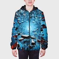 Куртка с капюшоном мужская Взрыв мелких плит, цвет: 3D-черный — фото 2
