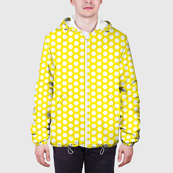 Куртка с капюшоном мужская Сетка шестигранника, цвет: 3D-белый — фото 2