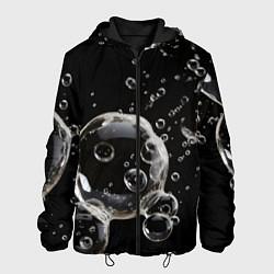 Куртка с капюшоном мужская Пузыри на черном, цвет: 3D-черный