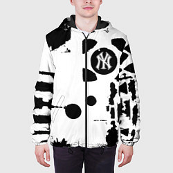 Куртка с капюшоном мужская New York yankees - baseball team pattern, цвет: 3D-черный — фото 2