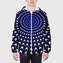 Куртка с капюшоном мужская Оптическая иллюзия текстура, цвет: 3D-белый — фото 2