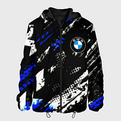 Куртка с капюшоном мужская BMW stripes color auto sport, цвет: 3D-черный
