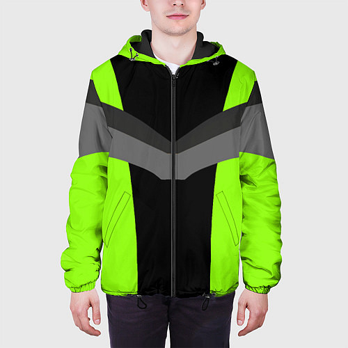 Мужская куртка Спортивный и зелёный / 3D-Черный – фото 3