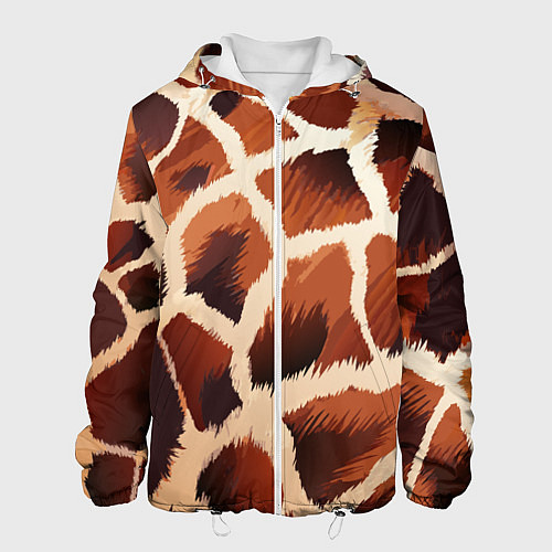 Мужская куртка Пятнистый мех жирафа / 3D-Белый – фото 1