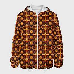 Мужская куртка Оранжевый деревянный абстрактный паттерн