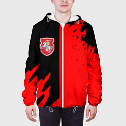 Куртка с капюшоном мужская Белоруссия краски текстура, цвет: 3D-белый — фото 2