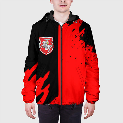 Мужская куртка Белоруссия краски текстура / 3D-Черный – фото 3