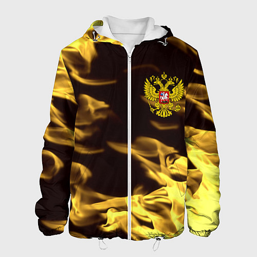 Мужская куртка Имперская Россия желтый огонь / 3D-Белый – фото 1