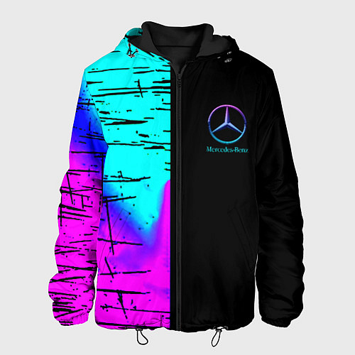 Мужская куртка Mercedes benz неон текстура / 3D-Черный – фото 1