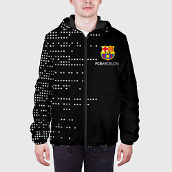 Куртка с капюшоном мужская Футбольный клуб барселона - логотип, цвет: 3D-черный — фото 2