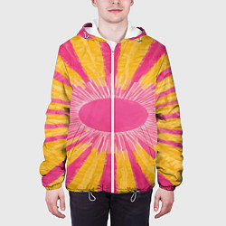 Куртка с капюшоном мужская Абстрактное солнце, цвет: 3D-белый — фото 2