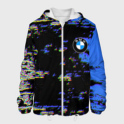 Куртка с капюшоном мужская BMW краски абстракция, цвет: 3D-белый