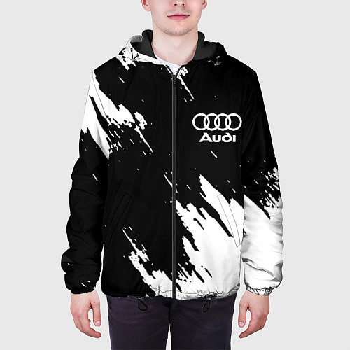 Мужская куртка Audi краски белые / 3D-Черный – фото 3