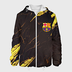 Куртка с капюшоном мужская Barcelona краски текстура, цвет: 3D-белый