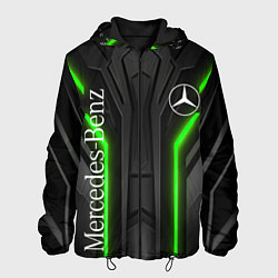 Куртка с капюшоном мужская Мерседес неон геометрия, цвет: 3D-черный