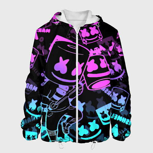 Мужская куртка Marshmello neon pattern / 3D-Белый – фото 1