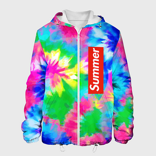 Мужская куртка Color abstraction - summer / 3D-Белый – фото 1