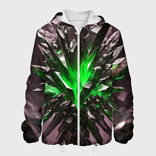Мужская куртка Драгоценный камень зелёный / 3D-Белый – фото 1