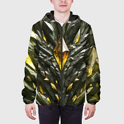 Куртка с капюшоном мужская Камень и золотой кристалл, цвет: 3D-черный — фото 2