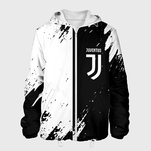 Мужская куртка Juventus краски чёрнобелые / 3D-Белый – фото 1