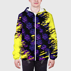 Куртка с капюшоном мужская Brawl stars neon mobile, цвет: 3D-белый — фото 2
