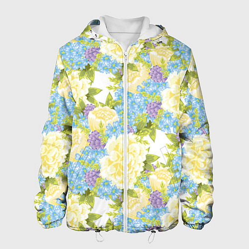 Мужская куртка Пышные цветы / 3D-Белый – фото 1
