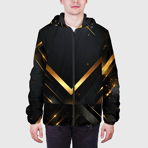 Мужская куртка Gold luxury black abstract / 3D-Черный – фото 3