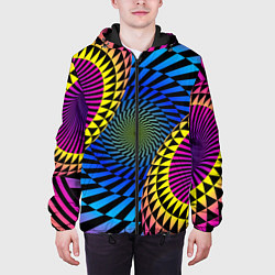 Куртка с капюшоном мужская Абстрактный узор, цвет: 3D-черный — фото 2
