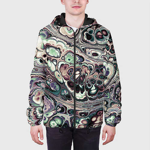 Мужская куртка Абстрактный разноцветный узор / 3D-Черный – фото 3