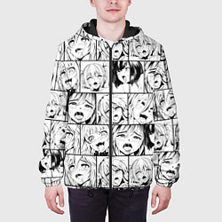 Куртка с капюшоном мужская Ahegao pattern, цвет: 3D-черный — фото 2