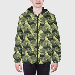 Куртка с капюшоном мужская Олени - камуфляж, цвет: 3D-черный — фото 2