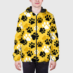 Куртка с капюшоном мужская Собачьи следы, цвет: 3D-черный — фото 2