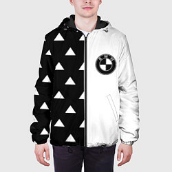 Куртка с капюшоном мужская BMW геометрия, цвет: 3D-черный — фото 2
