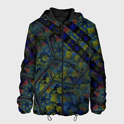 Куртка с капюшоном мужская Креативный геометрический узор, цвет: 3D-черный