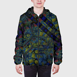 Куртка с капюшоном мужская Креативный геометрический узор, цвет: 3D-черный — фото 2
