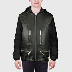 Куртка с капюшоном мужская Terminator first - leather jacket, цвет: 3D-черный — фото 2