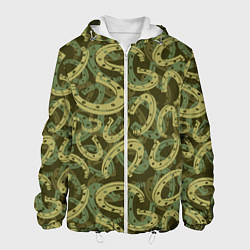 Куртка с капюшоном мужская Подковы - камуфляж, цвет: 3D-белый