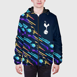 Куртка с капюшоном мужская Tottenham градиентные мячи, цвет: 3D-черный — фото 2