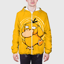 Куртка с капюшоном мужская Псидак желтая утка покемон, цвет: 3D-белый — фото 2