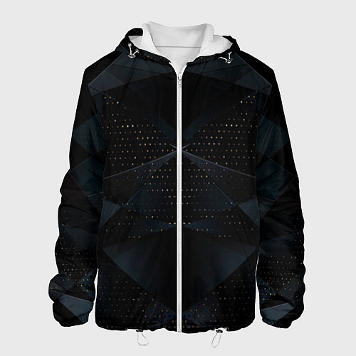 Мужская куртка Чёрная абстро текстура / 3D-Белый – фото 1