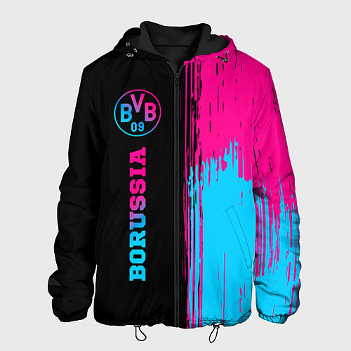 Мужская куртка Borussia - neon gradient по-вертикали / 3D-Черный – фото 1