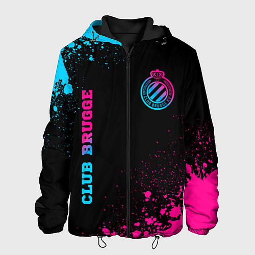 Мужская куртка Club Brugge - neon gradient вертикально / 3D-Черный – фото 1