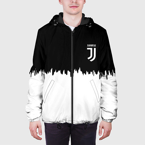 Мужская куртка Juventus белый огонь текстура / 3D-Черный – фото 3