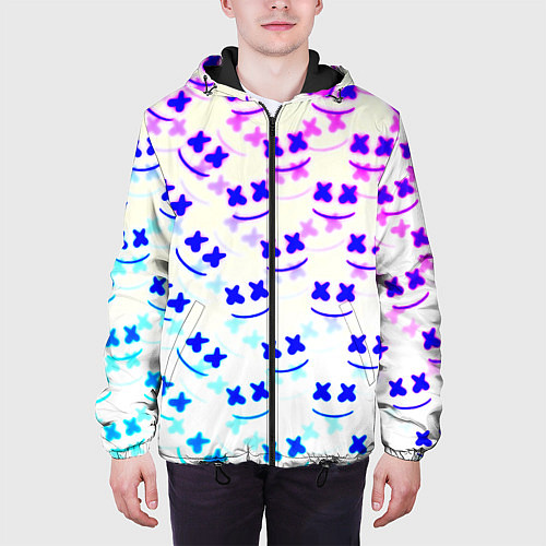 Мужская куртка Marshmello pattern neon / 3D-Черный – фото 3