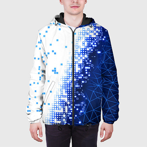 Мужская куртка Поврежденный цифровой скин / 3D-Черный – фото 3