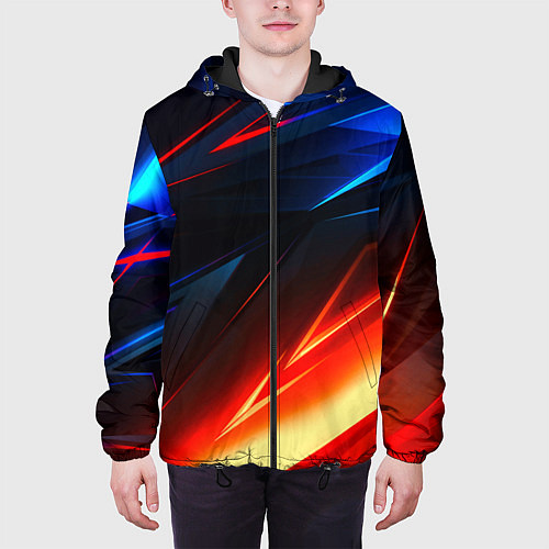 Мужская куртка Geometry stripes neon steel / 3D-Черный – фото 3