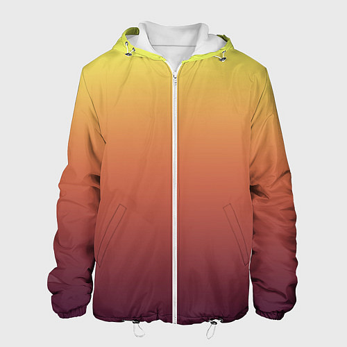 Мужская куртка Градиент приглушённый жёлто-бордовый / 3D-Белый – фото 1