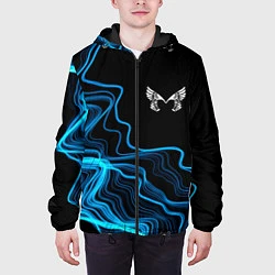 Куртка с капюшоном мужская Placebo sound wave, цвет: 3D-черный — фото 2